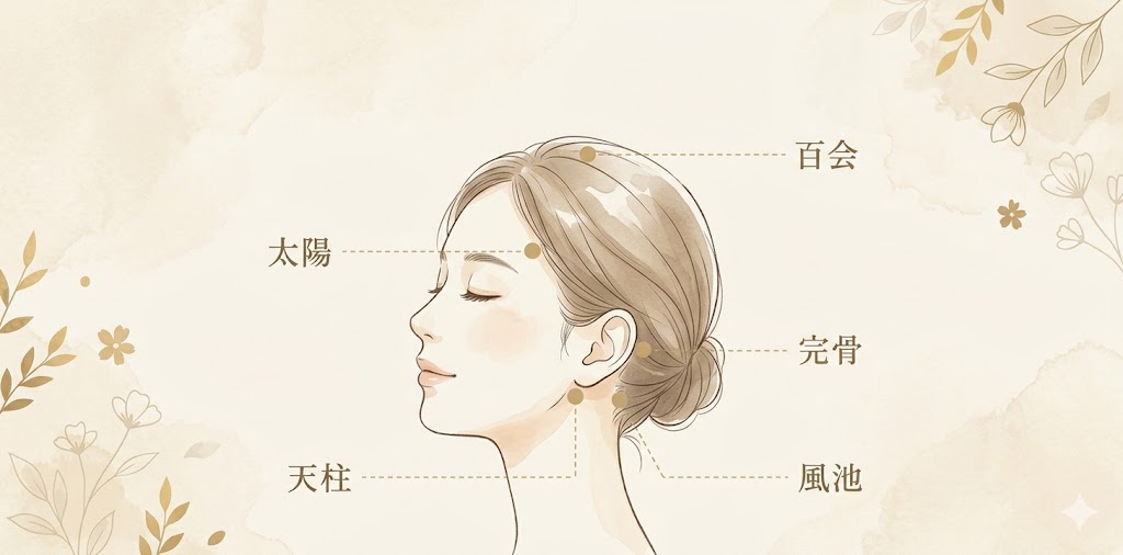ヘッドスパのツボ図